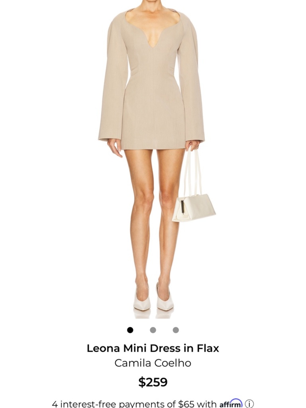 Camila Coelho Leona Mini Dress in Flax Neutral